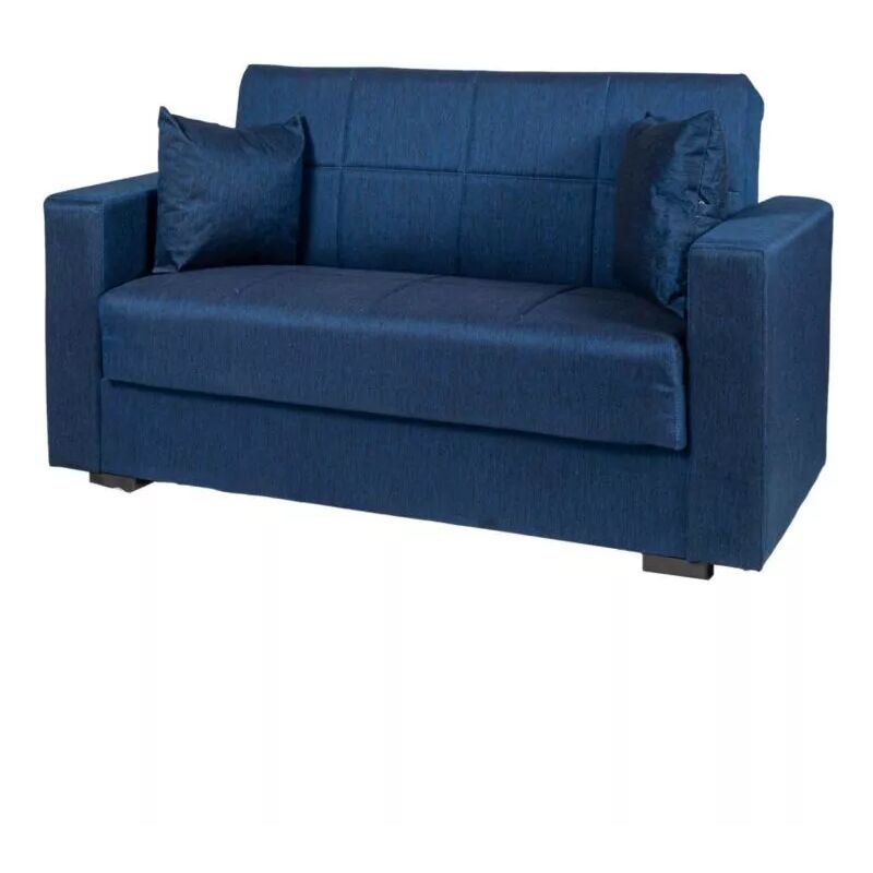 foto del prodotto bellahome divano letto nora 2 posti in tessuto blu, 155x80x87 cm