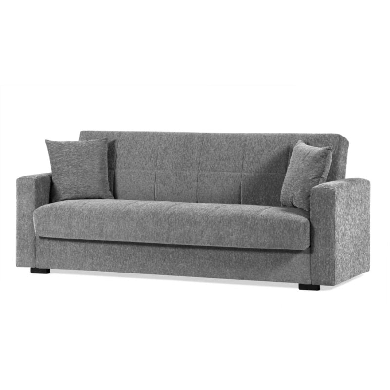 foto del prodotto bellahome divano letto nora 3 posti in tessuto colore grigio, 212x80x87 cm