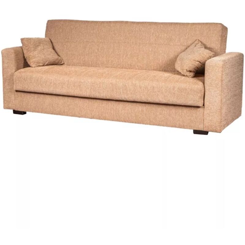 foto del prodotto bellahome divano letto nora 3 posti tessuto beige, 212x80x87 cm