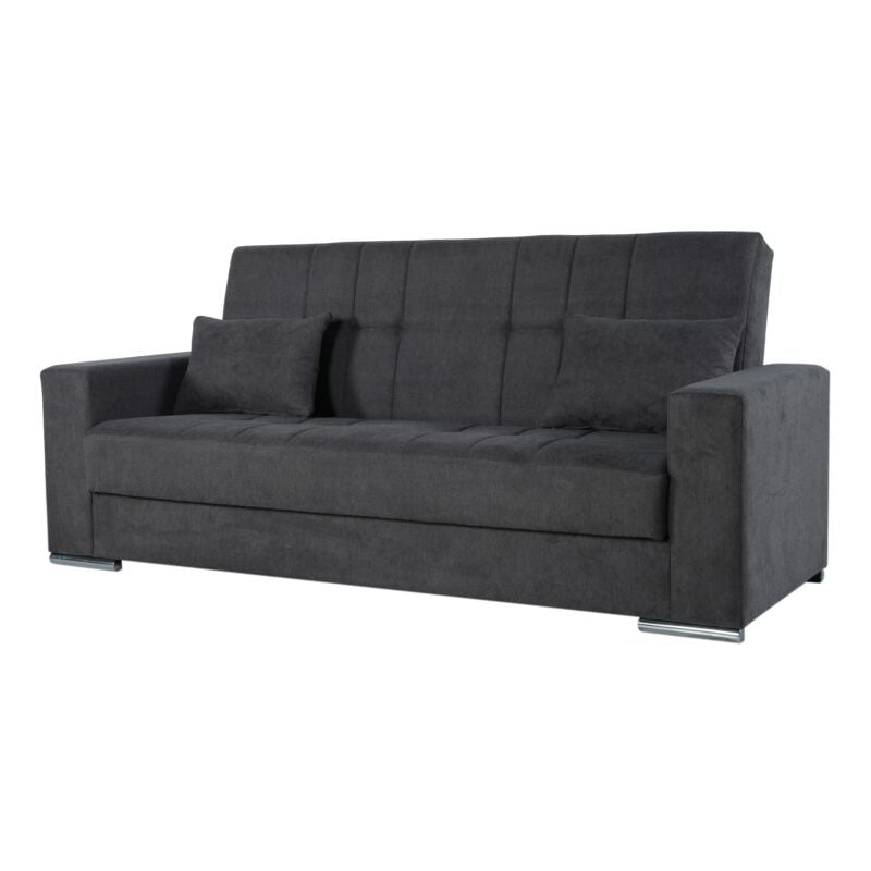 foto del prodotto bellahome divano letto padova 3 posti tessuto grigio, 230x93x97 cm