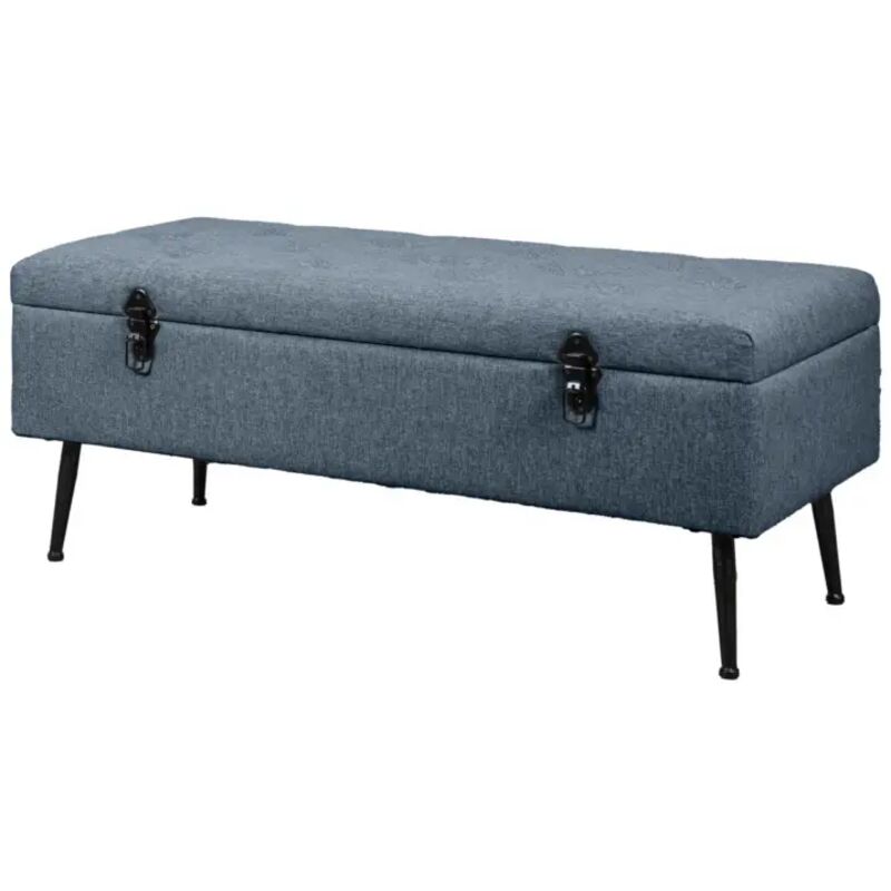 foto del prodotto bellahome panchina contenitore lisa in tessuto grigio antracite, 102x44x40 cm