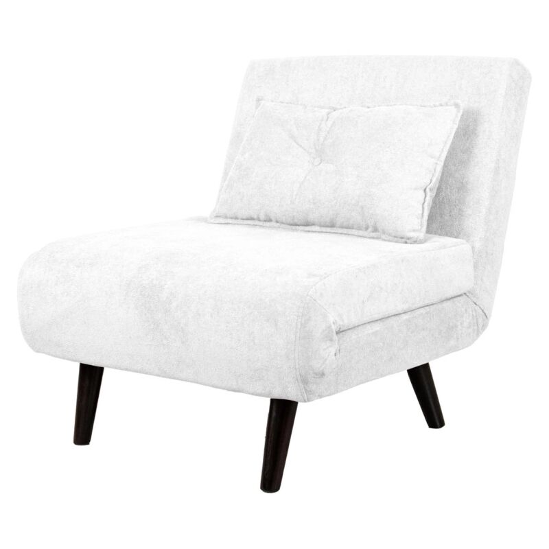 foto del prodotto bellahome poltrona letto queen in tessuto bianco, 77x77x85 cm