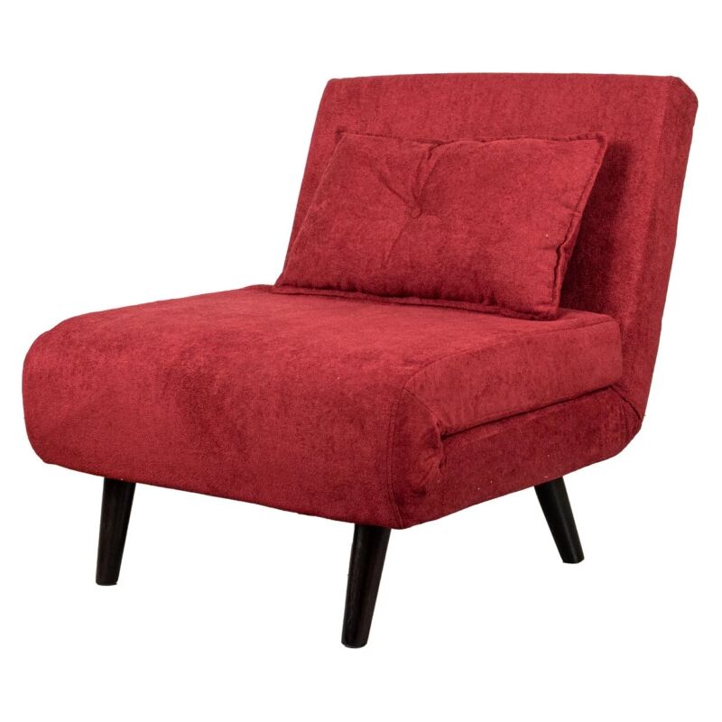 foto del prodotto bellahome poltrona letto queen in tessuto burgundy, 77x77x85 cm