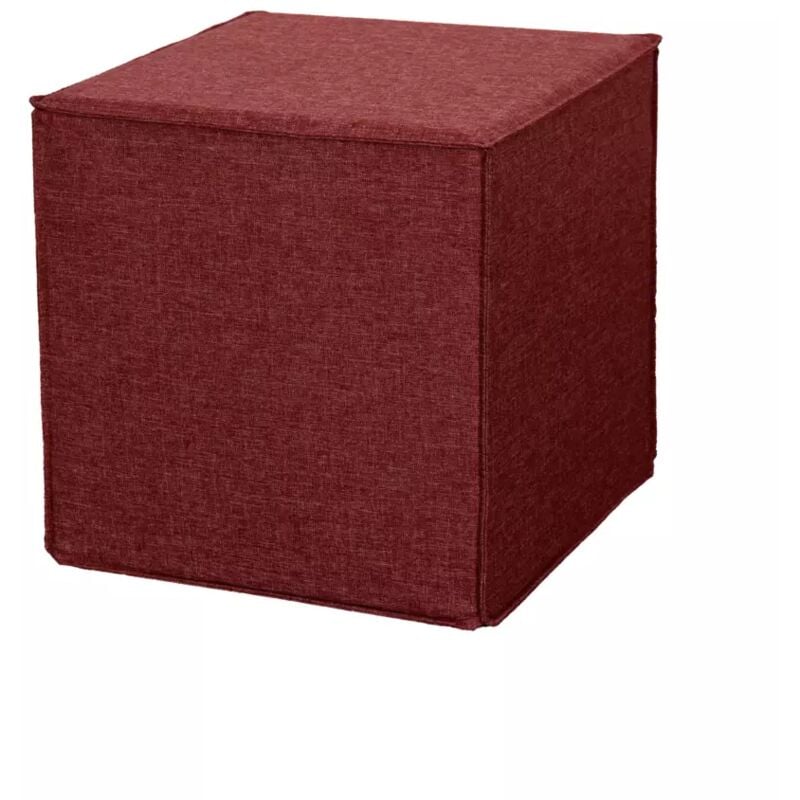 foto del prodotto bellahome pouf pieghevole dado in tessuto rimovibile bordeaux, 41x41x41 cm