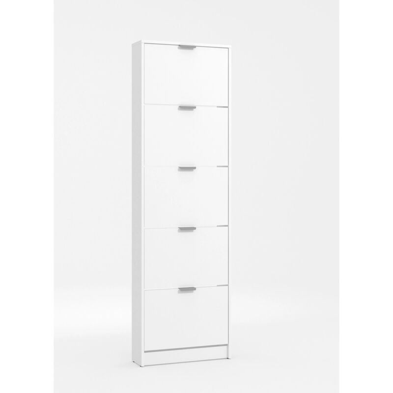 foto del prodotto bellahome scarpiera bianca con 5 ante, 58x18x192 cm