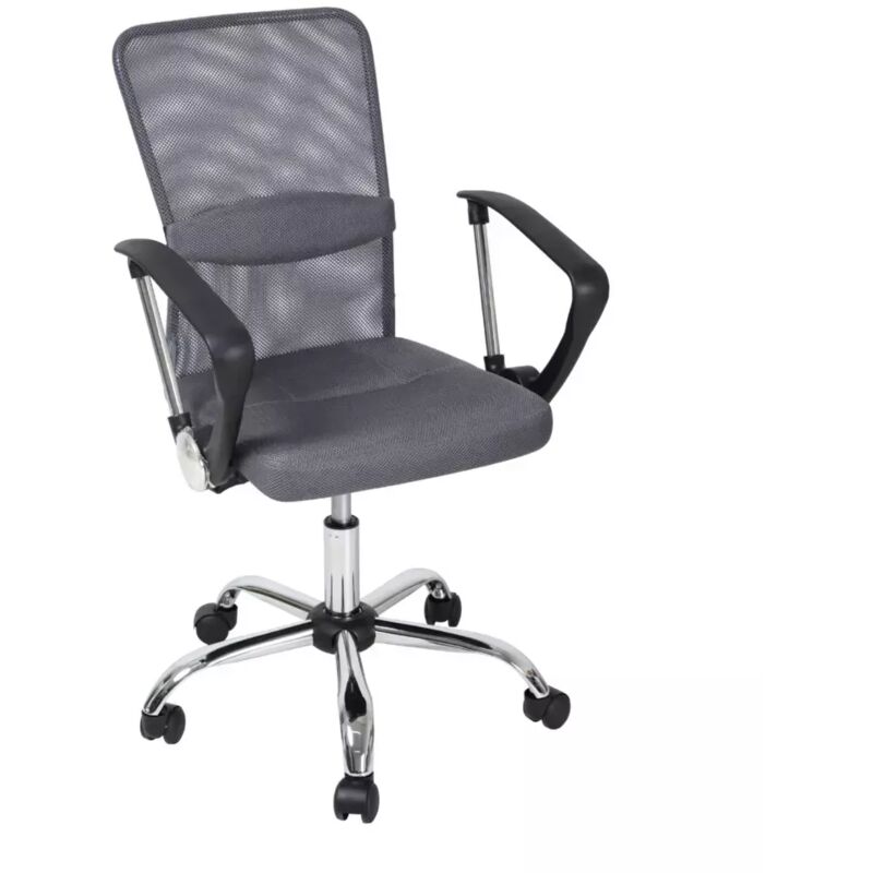 foto del prodotto bellahome sedia da ufficio traspirante stanford con braccioli in tessuto grigio 56x53,5x91,5 101,5 cm