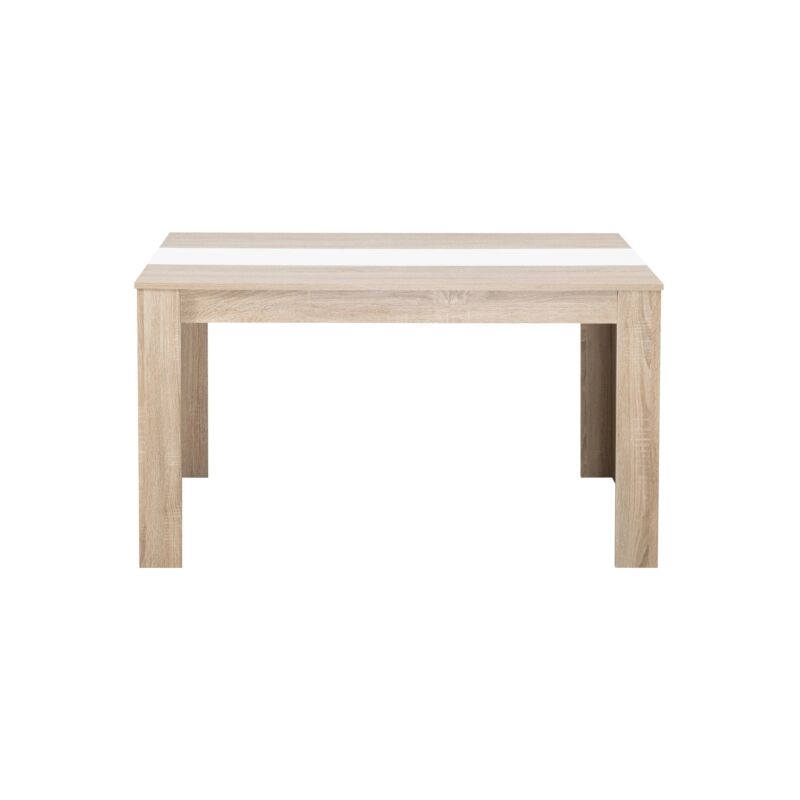 foto del prodotto bellahome tavolo in quercia con fascia centrale bianca o grigia, 135x80,5x74,5 cm