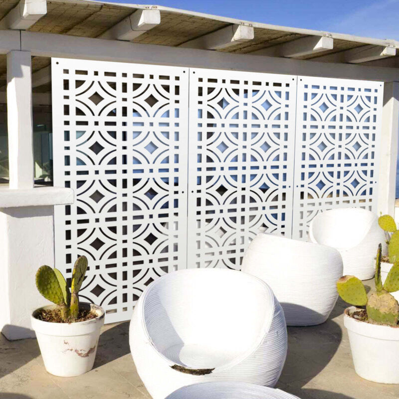 foto del prodotto bellator pannello in pvc traforato parasole colore bianco misura 50x150 cm