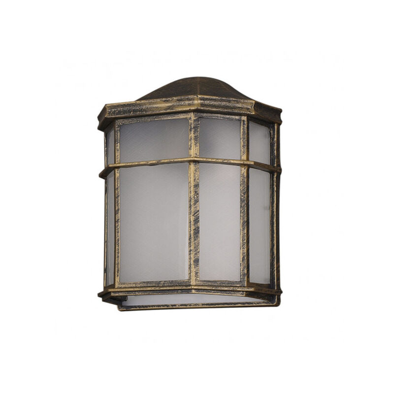 foto del prodotto bellatrix lampada da parete per esterni in alluminio 1xe27 nero oro 25x11x19,5 cm ip44