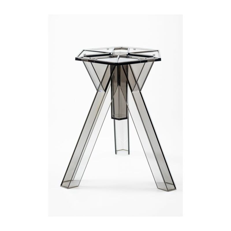 foto del prodotto bellelli design - base trasparente fumè in policarbonato design ometto base per piani 80-90cm