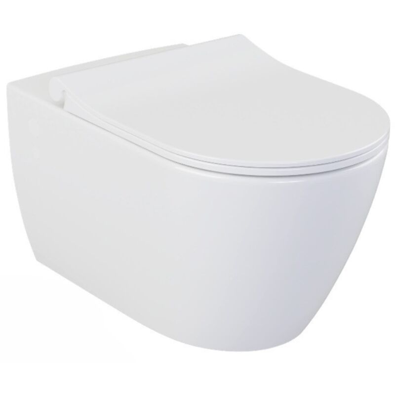 foto del prodotto bello wc sospeso senza brida sedile anticaduta, bianco bellorimless livea