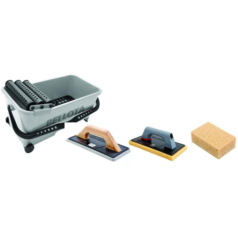 foto del prodotto bellota 58003kit kit vasca per lavaggio professionale con accessori per lavori di piastrellatura include 1 spatola in gomma mista 5898b, 1