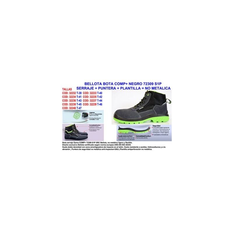 immagine 0 del prodotto bellota acorn boot comp 72309 n 44 s1p suede series punta soletta non metallica