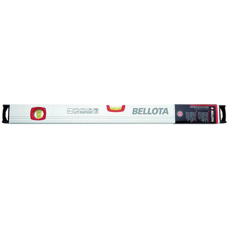 foto del prodotto bellota livella in alluminio a due bolle infrangibili con lente in neodimio ad alta potenza 60 cm
