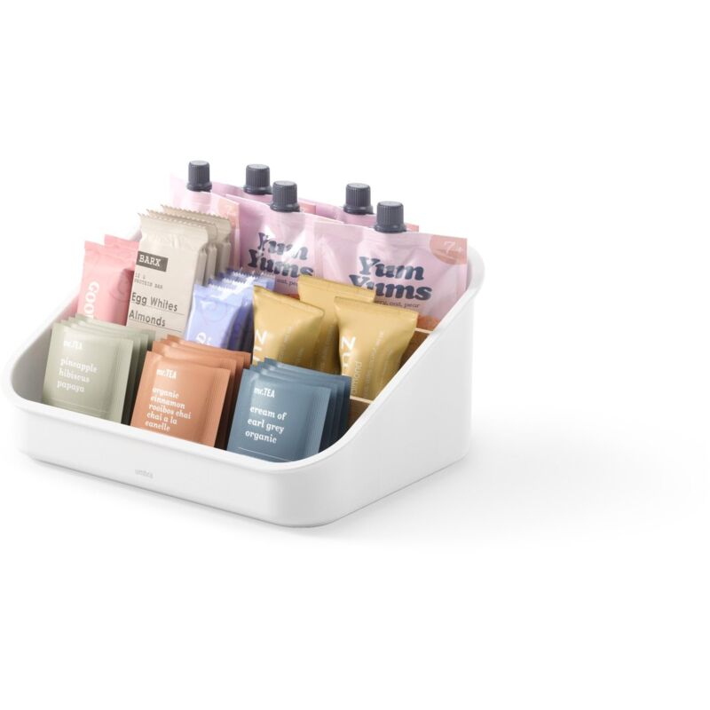 foto del prodotto bellwood organizer a 3 scomparti, bianco naturale, 27x20x13 cm umbra