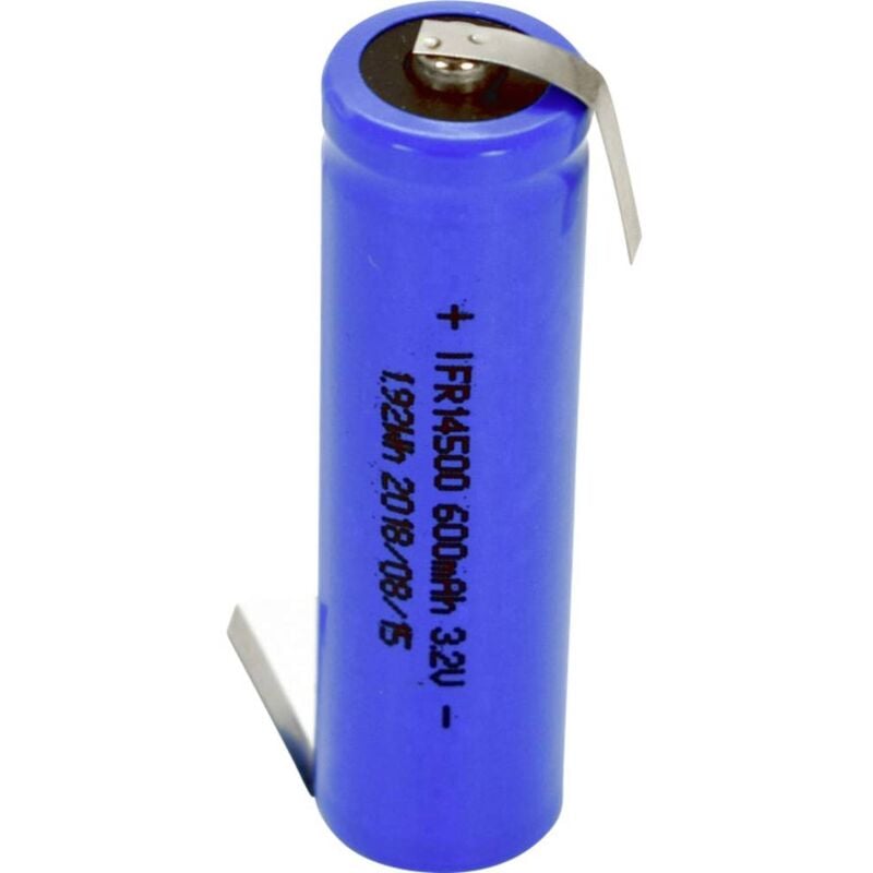 foto del prodotto beltrona fr14500hbg batteria ricaricabile speciale 14500 linguette a saldare a z lifepo 4 3.2 v 600 mah