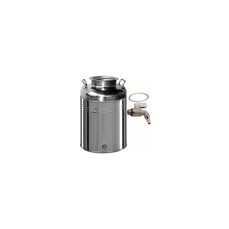 foto del prodotto belvivere contenitore fusto bidone olio inox 18 10 50 lt made in italy completo di rubinetto e guarnizione