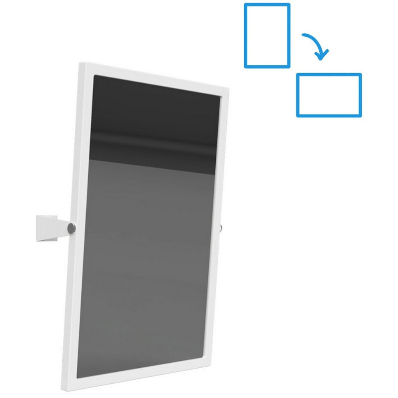 foto del prodotto bemeta help pmr specchio da parete verticale o orizzontale 60x40cm, acciaio inossidabile, bianco 301401034 