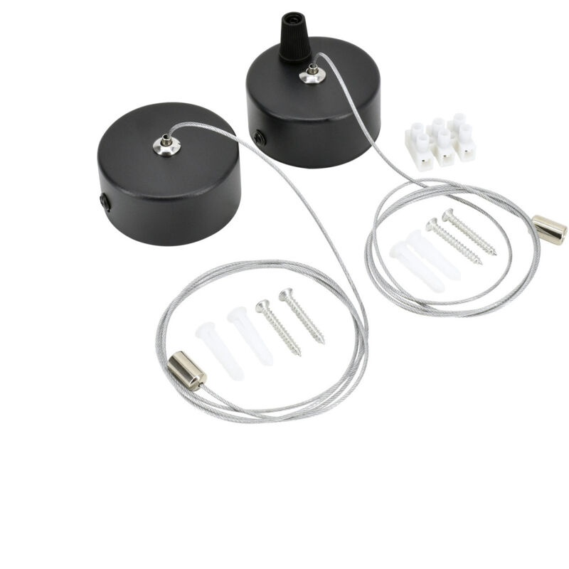 foto del prodotto bemko rose a soffitto rotonde nero alluminio 60 cm cavo sospensione 100 cm set di 2