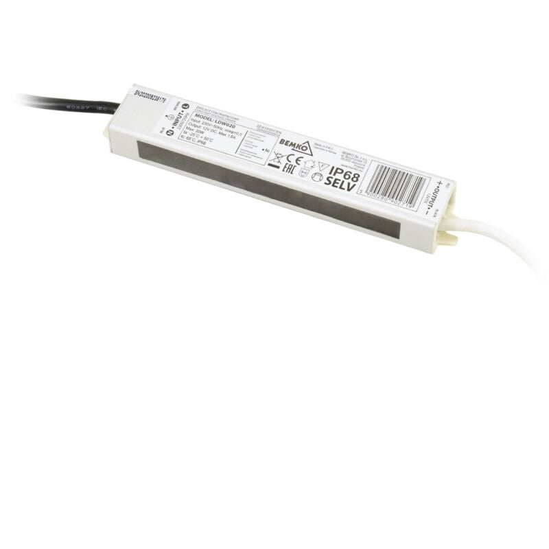 foto del prodotto bemko trasformatore led waterproof ip68 12v 20w classe i fattore di potenza 0,5