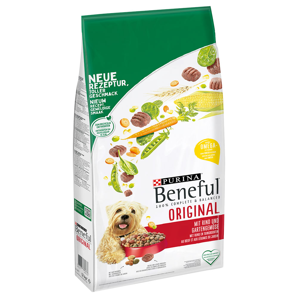 foto del prodotto beneful original manzo verdure crocchette per cani 12 kg