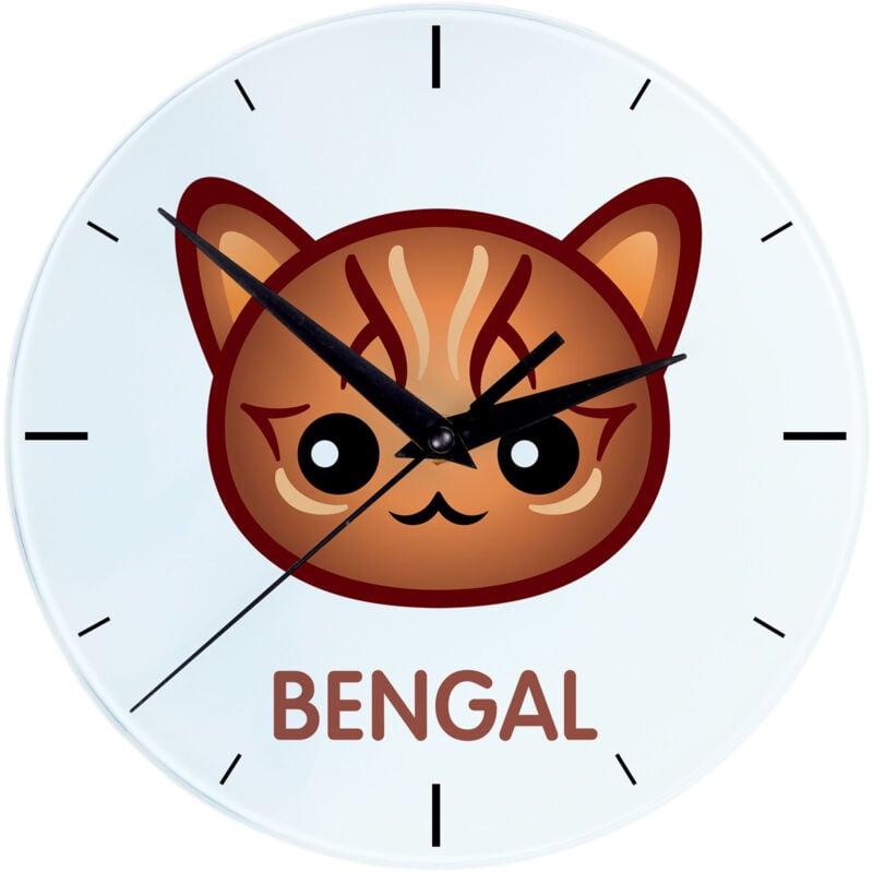 foto del prodotto bengali orologio in mdf con grafica e iscrizione di art dog