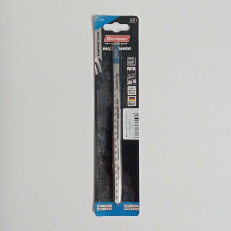 foto del prodotto benman lame attacco bosch da 180 200mm per seghetto alternativo per ferro dentatura fine blister da 5 lame