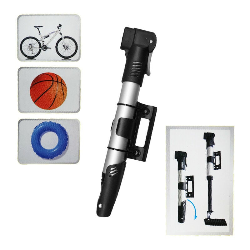 foto del prodotto benson pompa ad aria da bicicletta aluminio leggero supporto interno 2 valvole