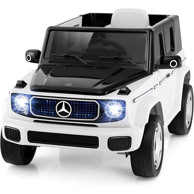 foto del prodotto benz auto cavalcabile per bambini, veicolo elettrico 4wd con telecomando luci musica e clacson, sospensione a molla, 3 5 km h, per 37 96 mesi