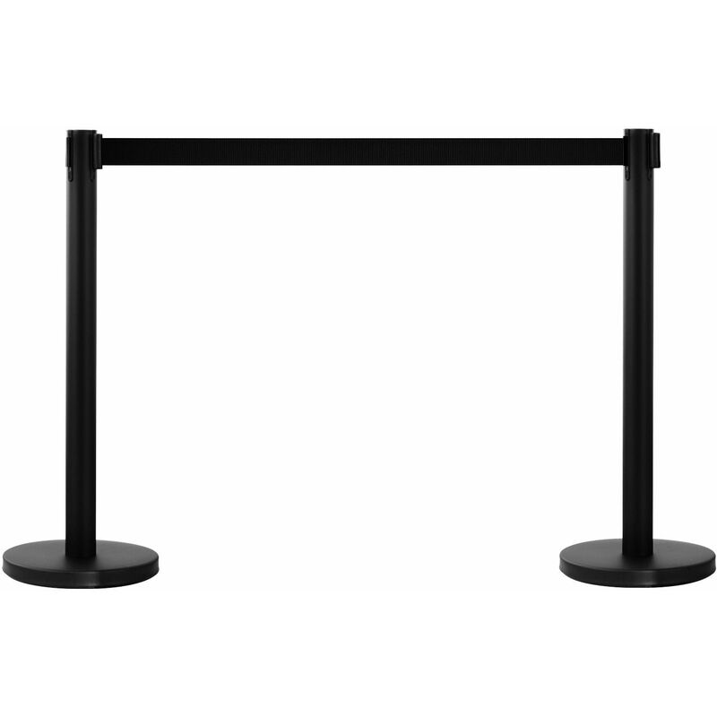 foto del prodotto benzoni 2 colonnine tendinastro di 2m in acciaio inox nero 32x90 cm