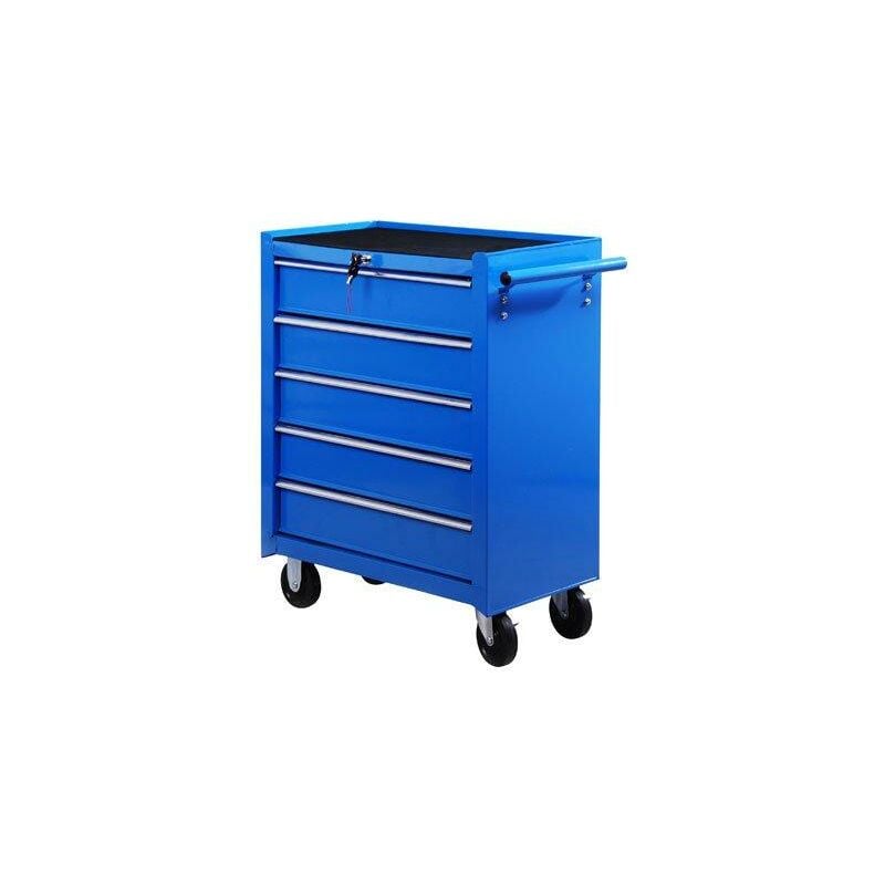 foto del prodotto benzoni carrello da lavoro con 5 cassetti porta utensili blu 67.5x33x77 cm