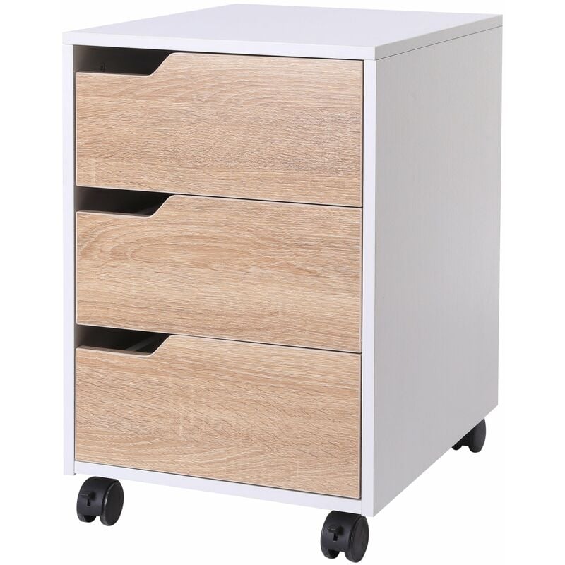 foto del prodotto benzoni cassettiera per ufficio con ruote 3 cassetti 40x50x57,5 cm bianca
