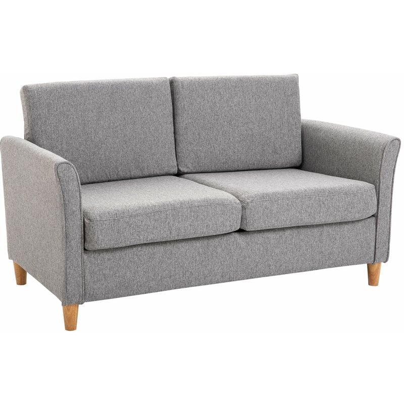 foto del prodotto benzoni divano 2 posti 65x141x78 cm in legno e tessuto lino grigio