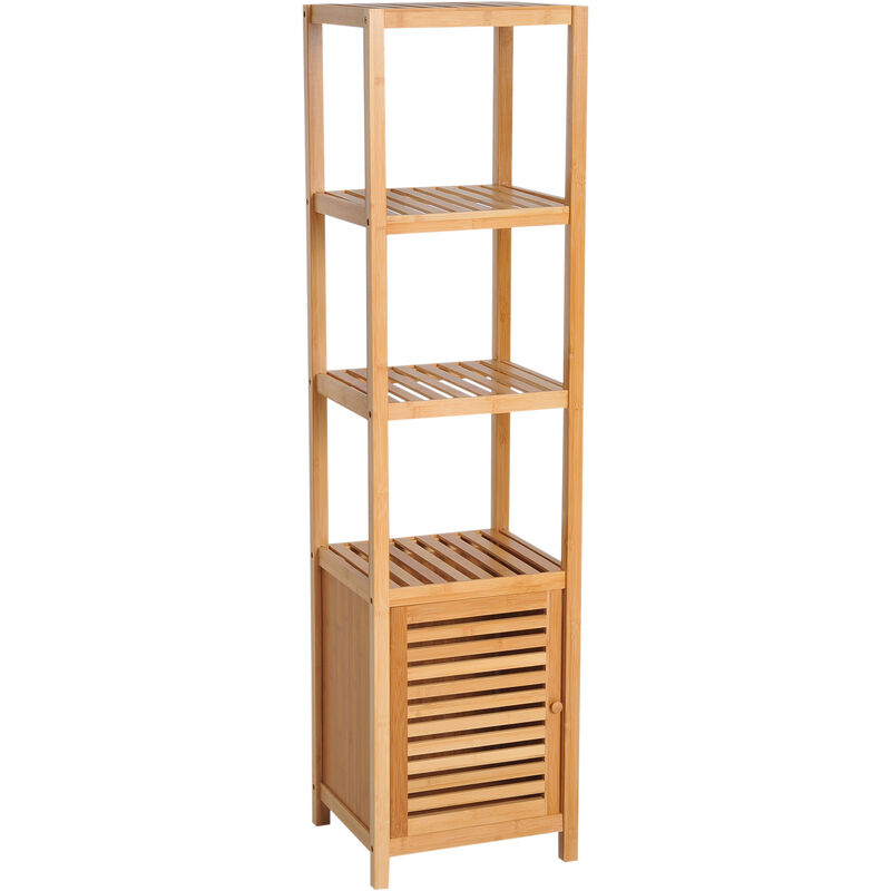 foto del prodotto benzoni mobile a colonna da bagno in bamb 36x33x140 cm 4 ripiani 1 anta malmo