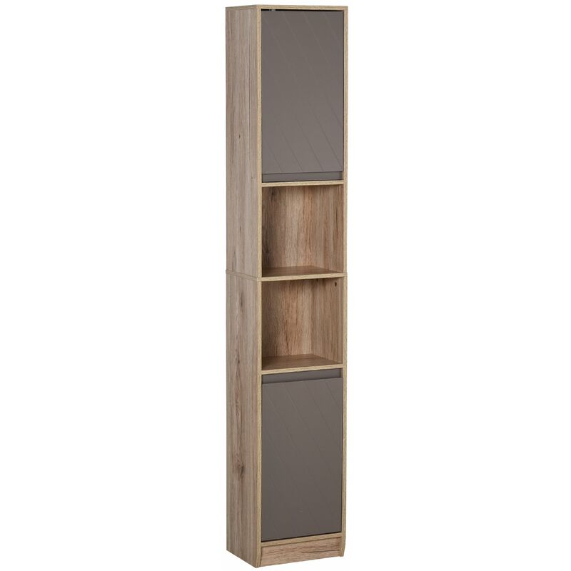 foto del prodotto benzoni mobile a colonna per bagno in legno 30x24x170 cm grigio e rovere
