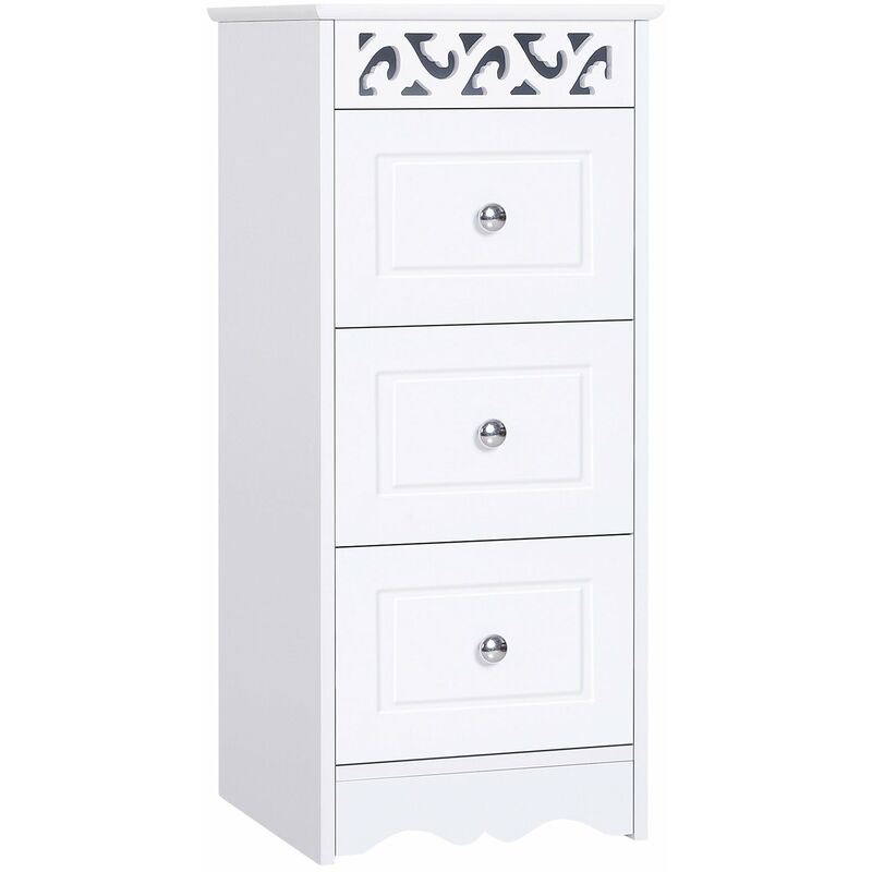 foto del prodotto benzoni mobiletto bagno cassettiera 3 cassetti in legno 30x30x68.5 cm floreare bianco