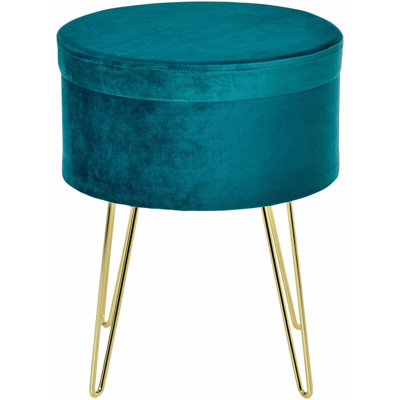 foto del prodotto benzoni pouf poggiapiedi 36x45 cm in velluto verde