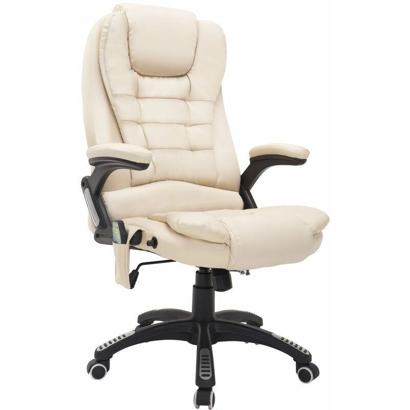 foto del prodotto benzoni sedia poltrona massaggiante da ufficio 62x68x121 cm con riscaldamento in similpelle beige