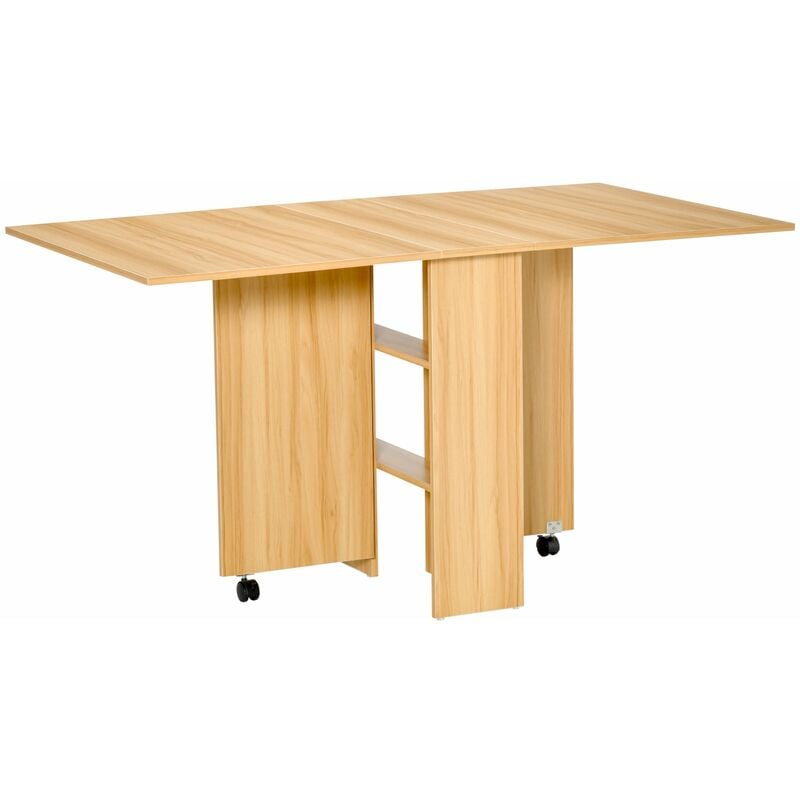 foto del prodotto benzoni tavolo pieghevole salvaspazio legno naturale 140x80x74 cm
