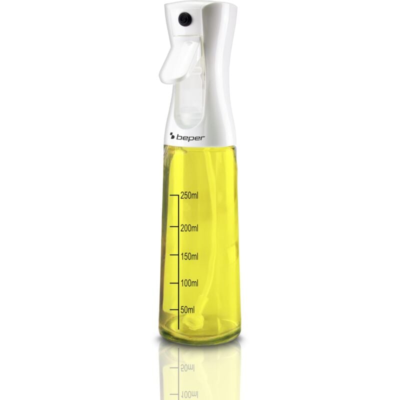 foto del prodotto beper c102spe002 spruzzino olio per friggitrice ad aria, 300 ml, spruzzino nebulizzatore con corpo in vetro, tappo in plastica, bianco