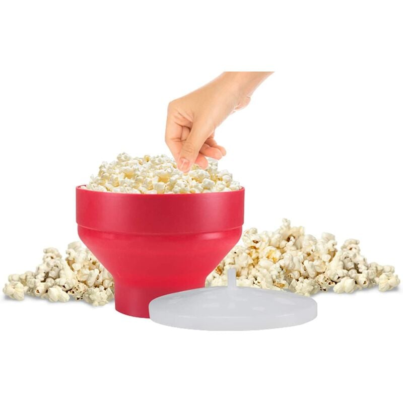 foto del prodotto beper c106cas002 cuoci popcorn microonde con ciotola pieghevole e coperchio para schizzi per pop corn al microonde salutari e gustosi