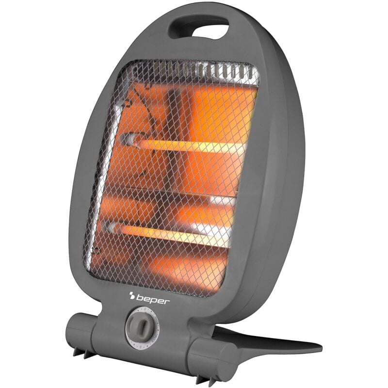foto del prodotto beper p203pan004 stufa al quarzo, 400 800w, rapido riscaldamento, 2 livelli di potenza, 2 elementi riscaldanti, funzione eco, autospegnimento,