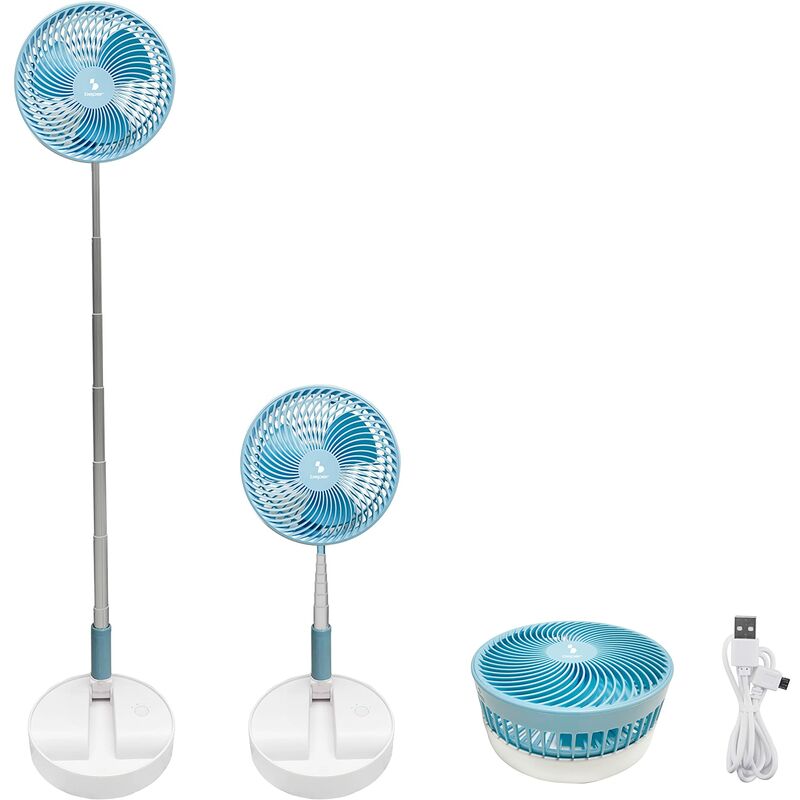 foto del prodotto beper p206ven450 ventilatore portatile estensibile ricaricabile ventilatore usb con altezza regolabile fino a 1 m, 3 velocit , cavo di ricarica
