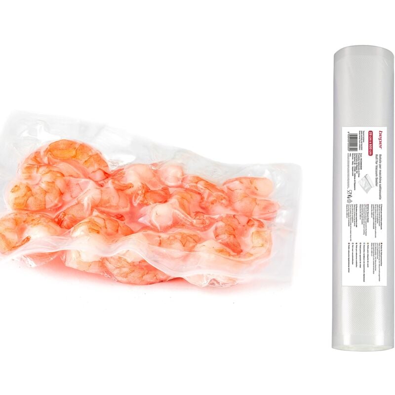 foto del prodotto beper rco9003028 rotolo sacchetti sottovuoto 28cmx6m lavabili e riutilizzabili, compatibili con tutti i modelli di macchina sottovuoto