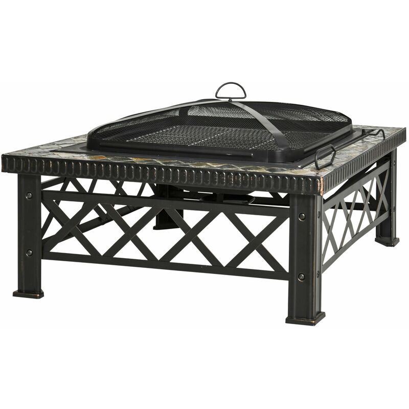 foto del prodotto berbecue a legna 76x76x47 cm in metallo nero