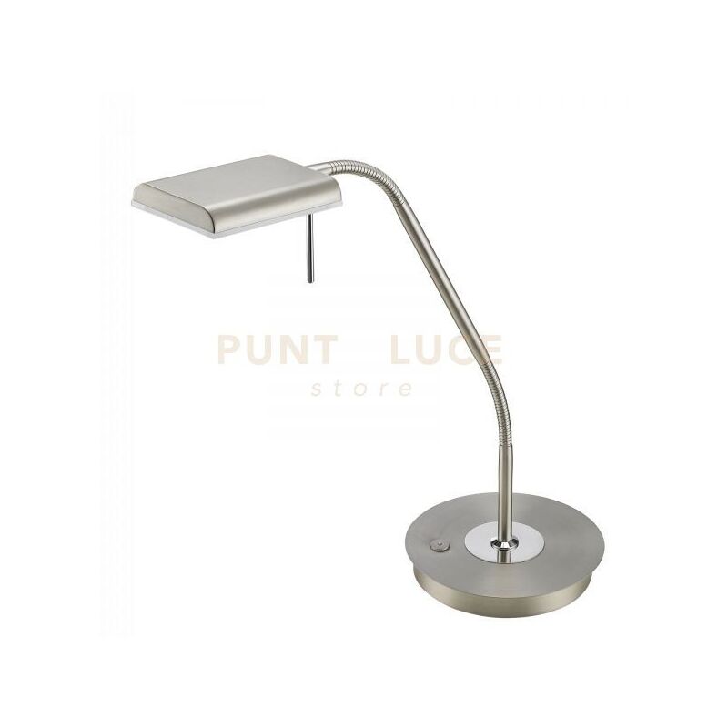 foto del prodotto bergamo lampada da studio led acciaio satinato flessibile tocuh dimmer h. 50cm
