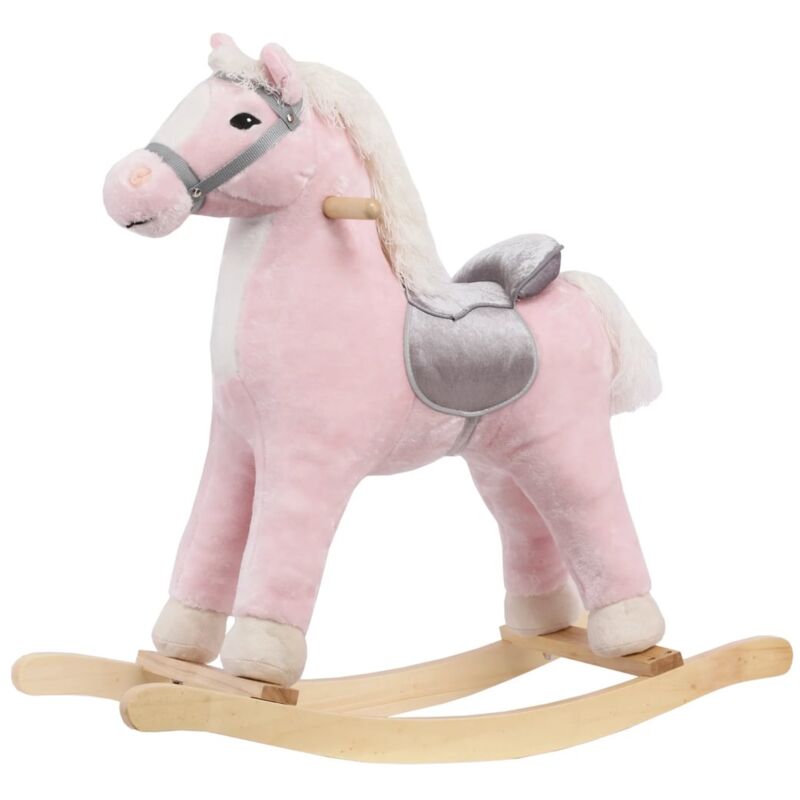 foto del prodotto berghoff cavallo a dondolo con sella deluxe grande 3 a 5 anni rosa