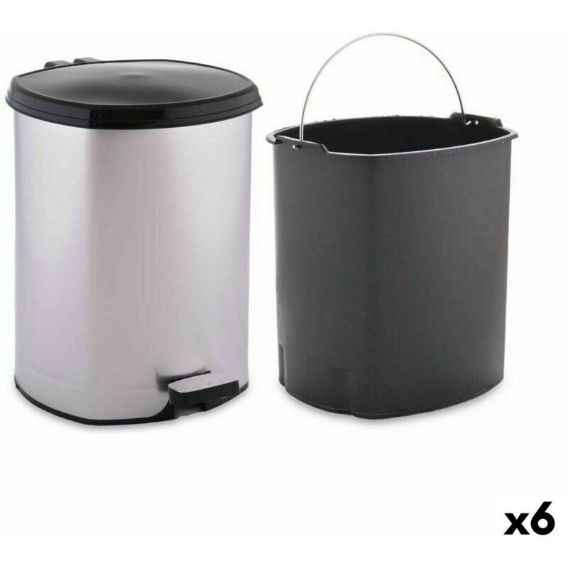foto del prodotto berilo cestino a pedale d004 1 argentato plastica 6 l 6 unit 