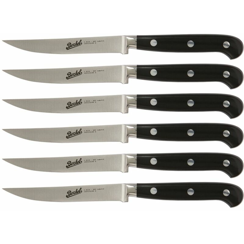 immagine 0 del prodotto berkel adhoc set 6 coltelli da bistecca nero lama liscia