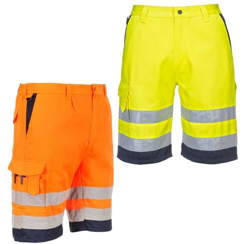 foto del prodotto bermuda ad alta visibilita bi colore portwest e043 arancio navy s
